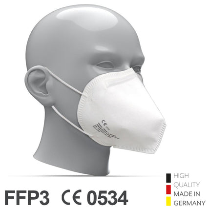 FFP3 Schutzmaske mit Ohrschlaufen, lange Bauform, Made in Germany - kaufen - Satiata Med